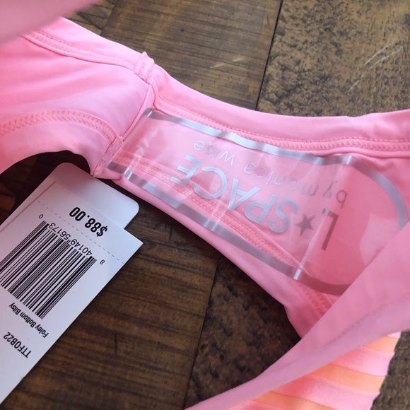NWT L*Space Two Tone Foley Bikini Bottom Bitsy Cut in Coral Pink - Picture 4 of 8
